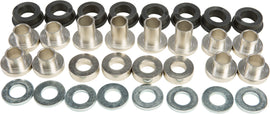 HardDrive suspension shock bushings and hardware for shocks, shown in black with metal components, used in vehicle suspension systems.