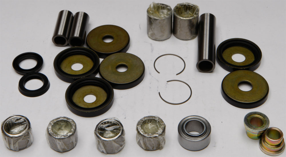 All Balls suspension linkage kit with bearings and seals, showing components arranged for installation or inspection.