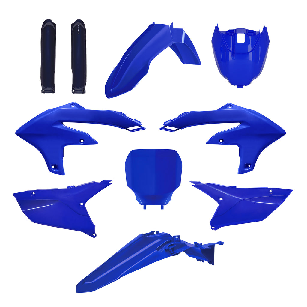 Polisport Plastics Yam Body Kit, durable plastic motorcycle body parts, designed for Yamaha models, with sleek black finish.