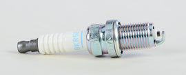 NGK BKR5ES spark plug, automotive ignition component, with metal shell and ceramic insulator, used for engine performance.