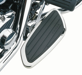 Cobra swept rider floorboards for Yamaha Stryker 2011-2018, black metal foot controls with textured surface for rider comfort.