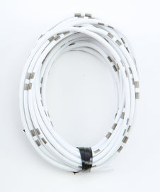 White Shindy electrical wiring cable, 14A/12V, 13-foot length with connectors, suitable for electrical projects.