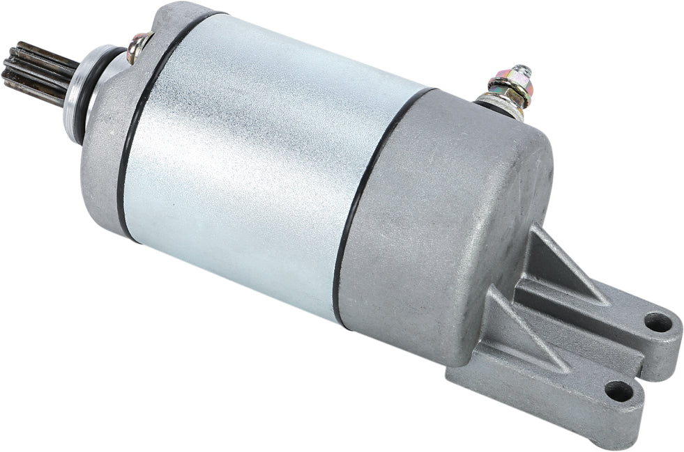 Fire Power starter motor for Outlander, model 26-1235, showing the compact, durable starter with electrical connections and mounting bracket.