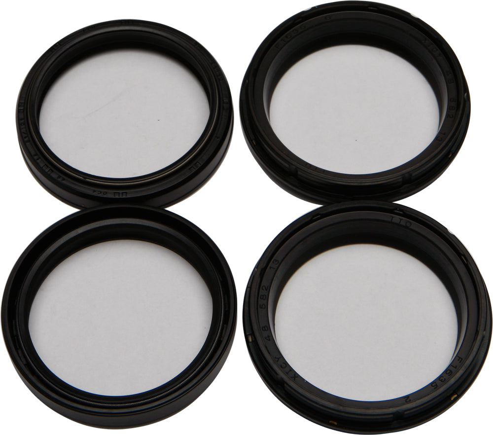 All Balls Suspension Fork and Dust Seal Wiper Kit 22-56147 with black rubber seals and metal components for motorcycle forks.