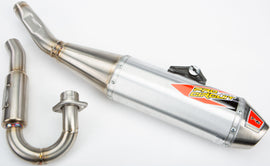 Pro Circuit P/C T-6 S/S exhaust system for motorcycles, showing stainless steel exhaust pipe and muffler with branding details.