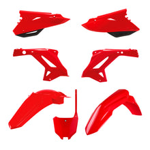 Load image into Gallery viewer, Polisport Plastics Restyle Kit for Honda CR 2022, body plastic components in black with mounting points and logo details.