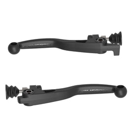 Polisport Plastics Apt Levers in black, motorcycle brake and clutch levers designed for durability and style.