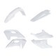 Acerbis white plastic body kit for motorcycle, showing panels and parts in a clean white finish.