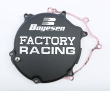 Load image into Gallery viewer, Black Boyesen Factory Racing Clutch Cover for street motorcycles, model 59-7211AB, with detailed design visible.
