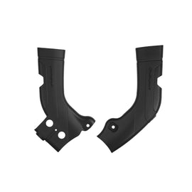 Polisport Plastics black frame protector for motorcycle body, model 64-00643, showing durable plastic protection on motorcycle frame.