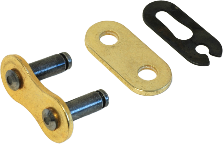Sunstar Master Link MXR1 Clip 428 Gld, a gold-colored bicycle chain link connector on a white background.