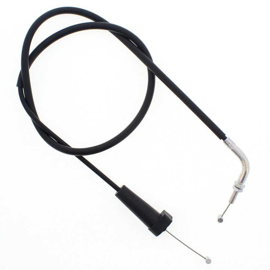 All Balls throttle cable 24-51118 with black outer casing and metal fittings, designed for hydraulic control lines.