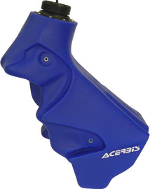 Acerbis blue 3.2-gallon fuel tank for motorcycles, featuring a sleek design and durable construction.