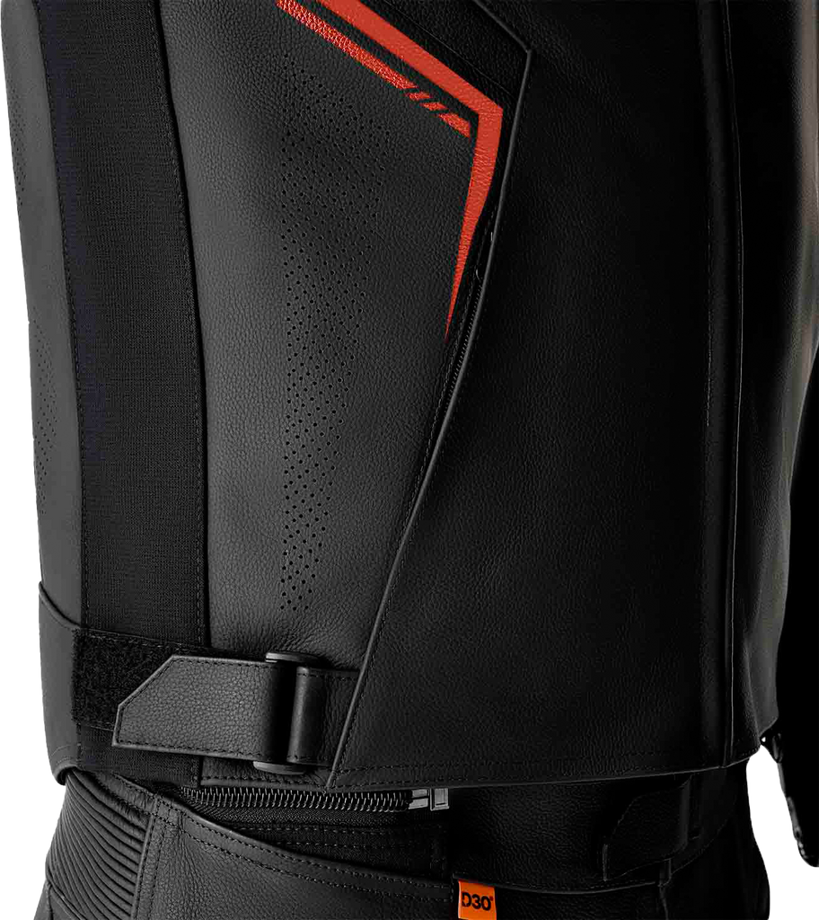 S1 D3o Leather Jacket Blk/Gry/Red 2x