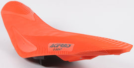 Acerbis X Seat in bright orange with black accents, designed for motorcycle comfort and style