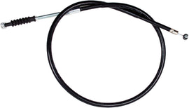 Motion Pro black vinyl front brake cable 70-2468 with metal fittings, showing the flexible cable and protective vinyl coating.