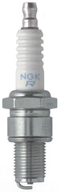 NGK Spark Plug #4832/04 2-BR10ES showing metal terminal and ceramic insulator for automotive ignition system.