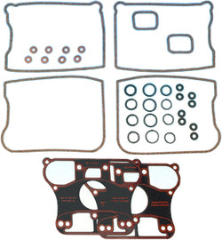 James Gasket rocker cover gasket kit with cork paper base, including seals for engine maintenance and sealing components.