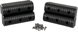 Caliber Bunk Wrap End Cap Kit 2x6 black with hardware, four-pack, designed for bunk bed or furniture edge finishing.