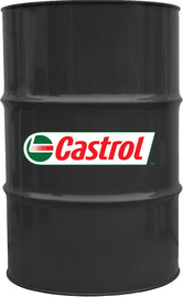 Castrol Power 1 Synthetic Oil 4T 10W50 in a 55-gallon drum, featuring a metal drum with a label and safety cap.