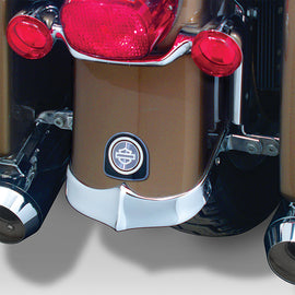 National Cycle rear fender tip in chrome, showcasing its sleek, shiny finish and sturdy design for motorcycle rear protection.