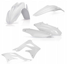 Charger l'image dans la galerie, Acerbis white plastic kit for motorcycle or dirt bike with various panels and components displayed on a work surface.