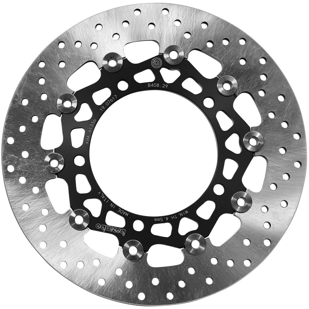Brembo Serie Oro front floating brake rotor with ventilated disc and mounting hub, designed for high-performance vehicles.