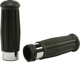 HardDrive vintage chrome ring grips for 73-95 cable throttle, featuring a stylish, durable design for motorcycle handlebars.