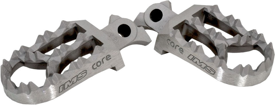 IMS Core MX footpegs for Yamaha motorcycle, durable metal foot controls with textured surface for grip.