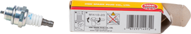 NGK Spark Plug #4972/04 2-BPMR6A-S showing the metal tip and ceramic insulator for automotive ignition.