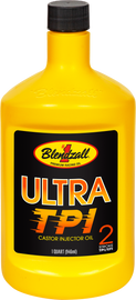 Blendzall Ultra TPI Injection Oil 1qt bottle, clear container with oil, labeled as Blendzall chemicals for industrial or automotive use.