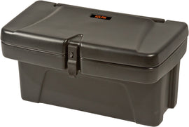 Kolpin KXP Saddle Storage Gen 2 luggage mounted on off-road vehicle with rugged outdoor background