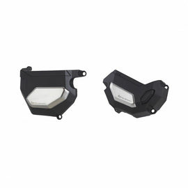Polisport Plastics clutch and alternator cover kit for Yamaha motorcycles, body replacement part with durable plastic construction.