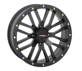 Matte black System 3 St3 20x7 wheel with 4+2.5 offset for Polaris RZR, featuring a 4/156 bolt pattern and +10mm offset.