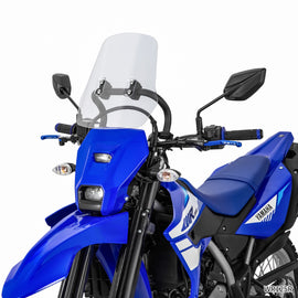 ZETA Windscreen Adventure Yam 634-1431 mounted on motorcycle, clear windshield for Yamaha adventure bike riding.