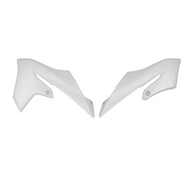 Polisport Plastics YZ65 white radiator scoops, motorcycle body plastics for Yamaha YZ65 dirt bike, shown on the product image.