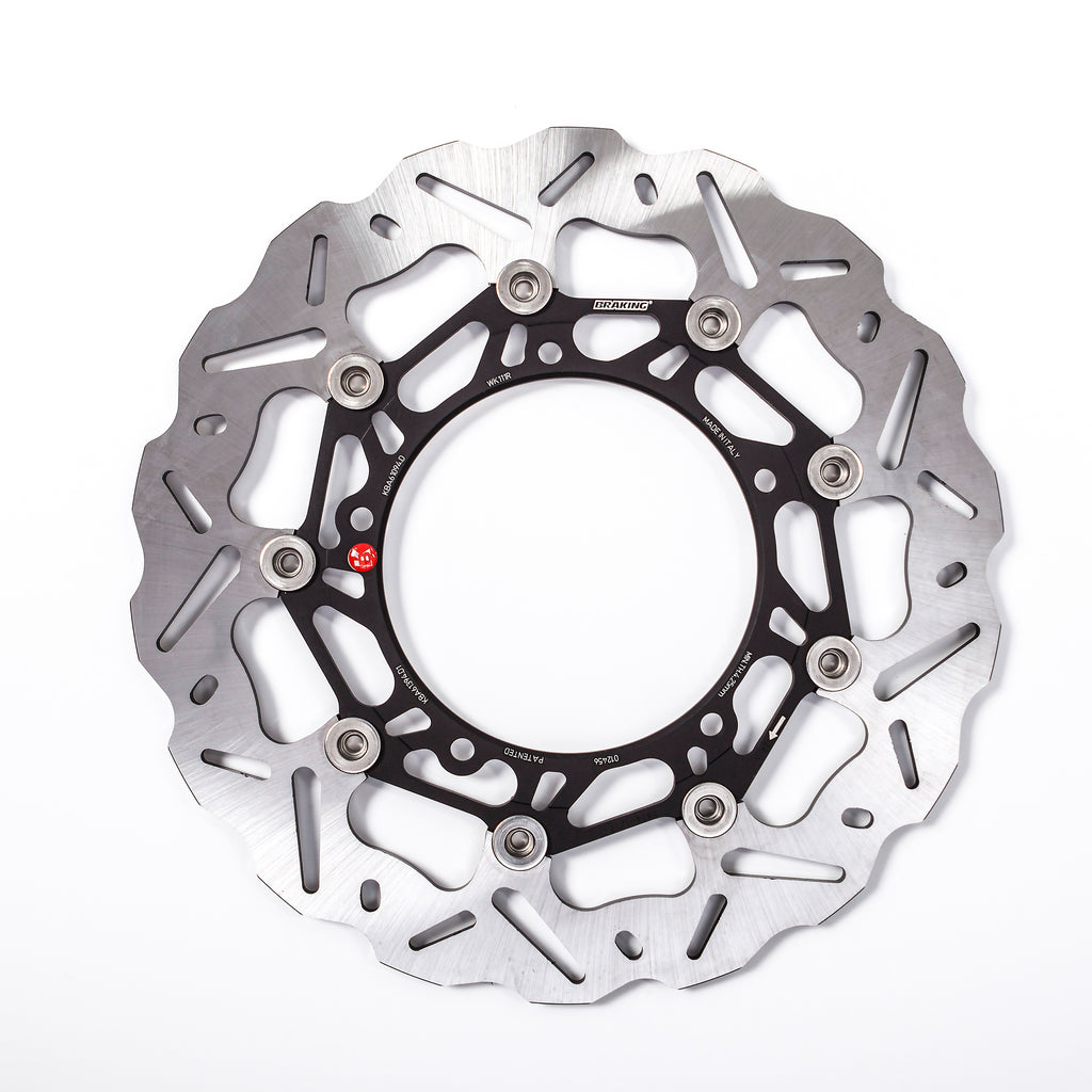 Braking Sk2 directional rotor right side, bicycle brake rotor in silver with vented design for optimal cooling and performance.