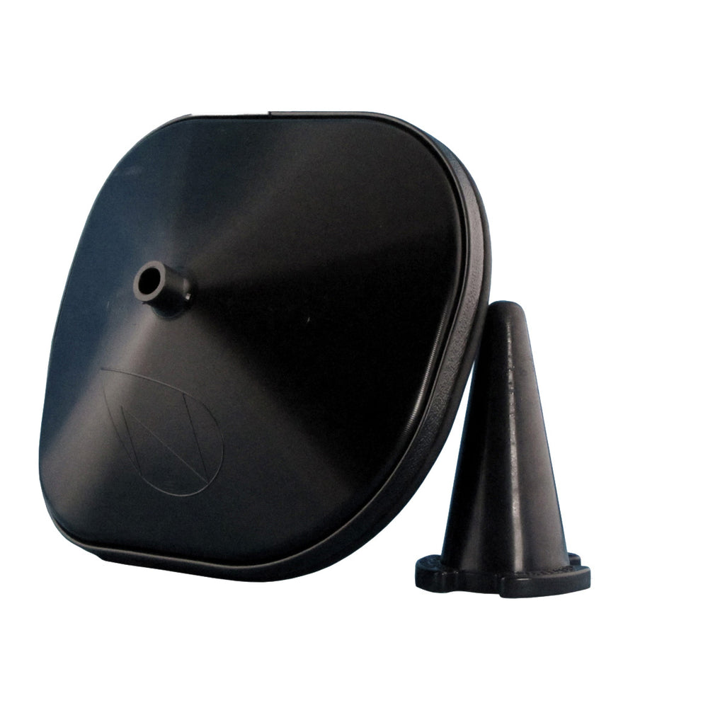 No Toil Airbox Cover 901-15045K for air filters, showing a close-up of the durable black cover with branding details.