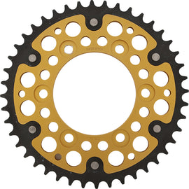 Supersprox rear stealth sprocket with 44-tooth aluminum and steel for 520 chain, gold color, motorcycle drivetrain component