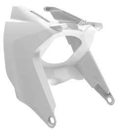 Polisport Plastics white airbox with covers for motorcycle, part number 64-05182, showing the plastic components and cover details.