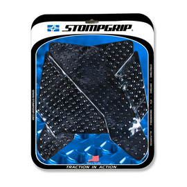 Stompgrip Tank Pad Kit Volcan Black for motorcycle body protection, featuring textured black rubber with Stompgrip branding.