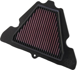 K&N Air Filter 741111, high-performance air filter for improved engine airflow, shown in close-up image.