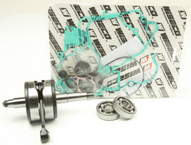 Wiseco KTM engine bottom end kit WPC161A showing engine components assembled for KTM motorcycle repair.