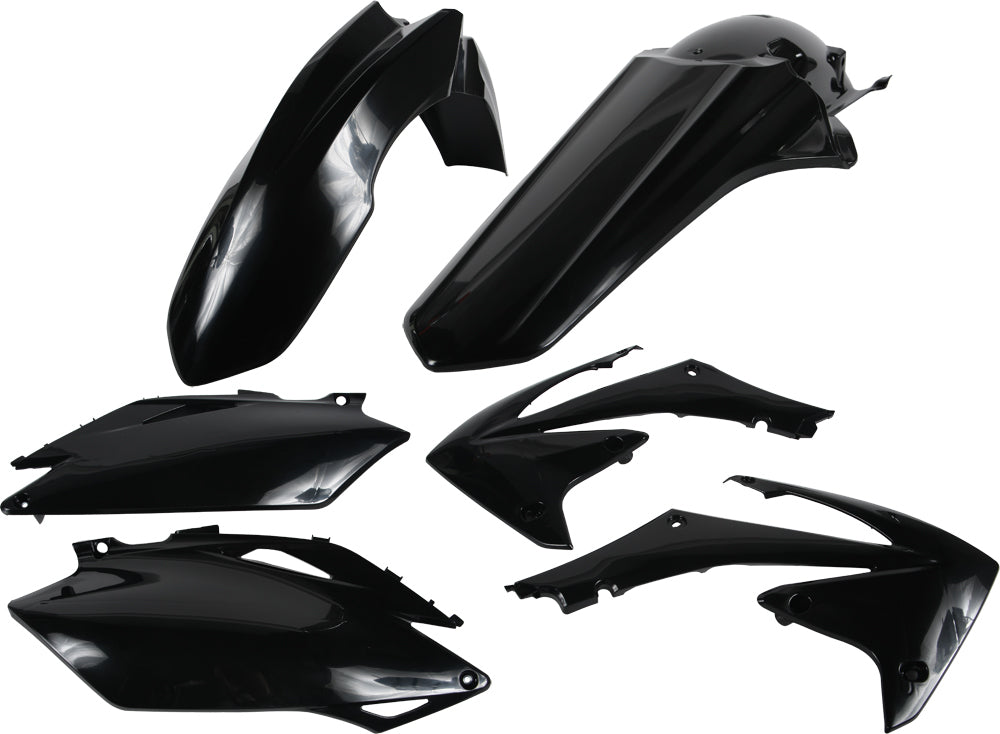 Acerbis black plastic kit with assorted panels and parts, designed for motorcycle or ATV protection and customization.