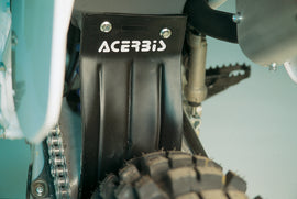 Acerbis black street airbox mud flap with mounting brackets, designed for motorcycle protection and style.