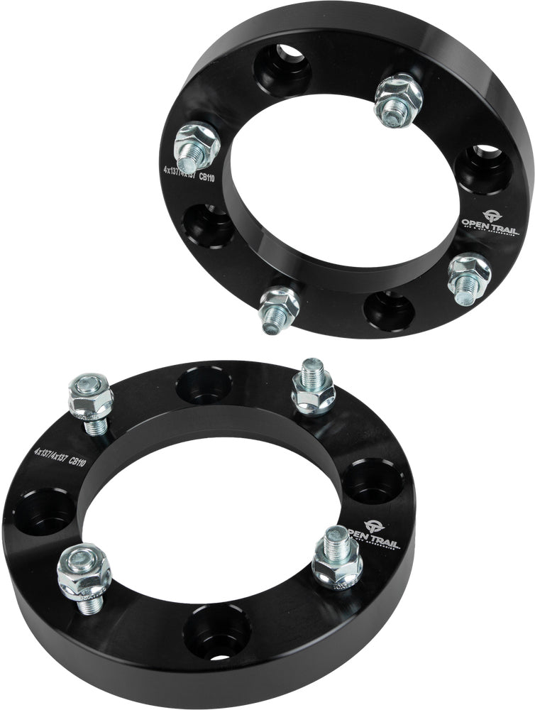 Open Trail 1-inch wheel spacer for 4/137 stud pattern, featuring 10mm x 1.25mm bolts, shown on vehicle wheel.
