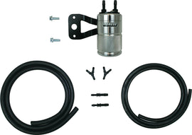 Moroso twin cam air oil separator with S&S teardrop air cleaner for intake and fuel system on a motorcycle engine.