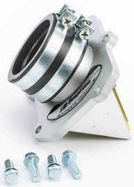 Boyesen Motorcycle Rad Valve 59-7741C installed on a bike's intake system, showing the black plastic rad valve with mounting hardware