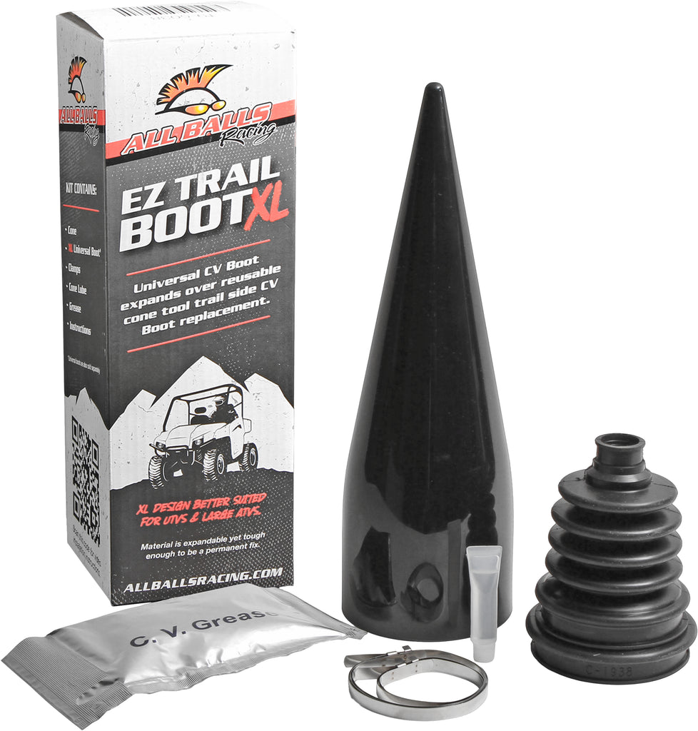 All Balls Ez Trail XL Boot Kit with tool for drive components, featuring durable rubber boots and installation tools.