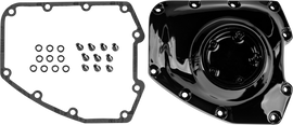 HardDrive engine cam cover in black with gasket, compatible with models from 02-17, part number 820-50803.